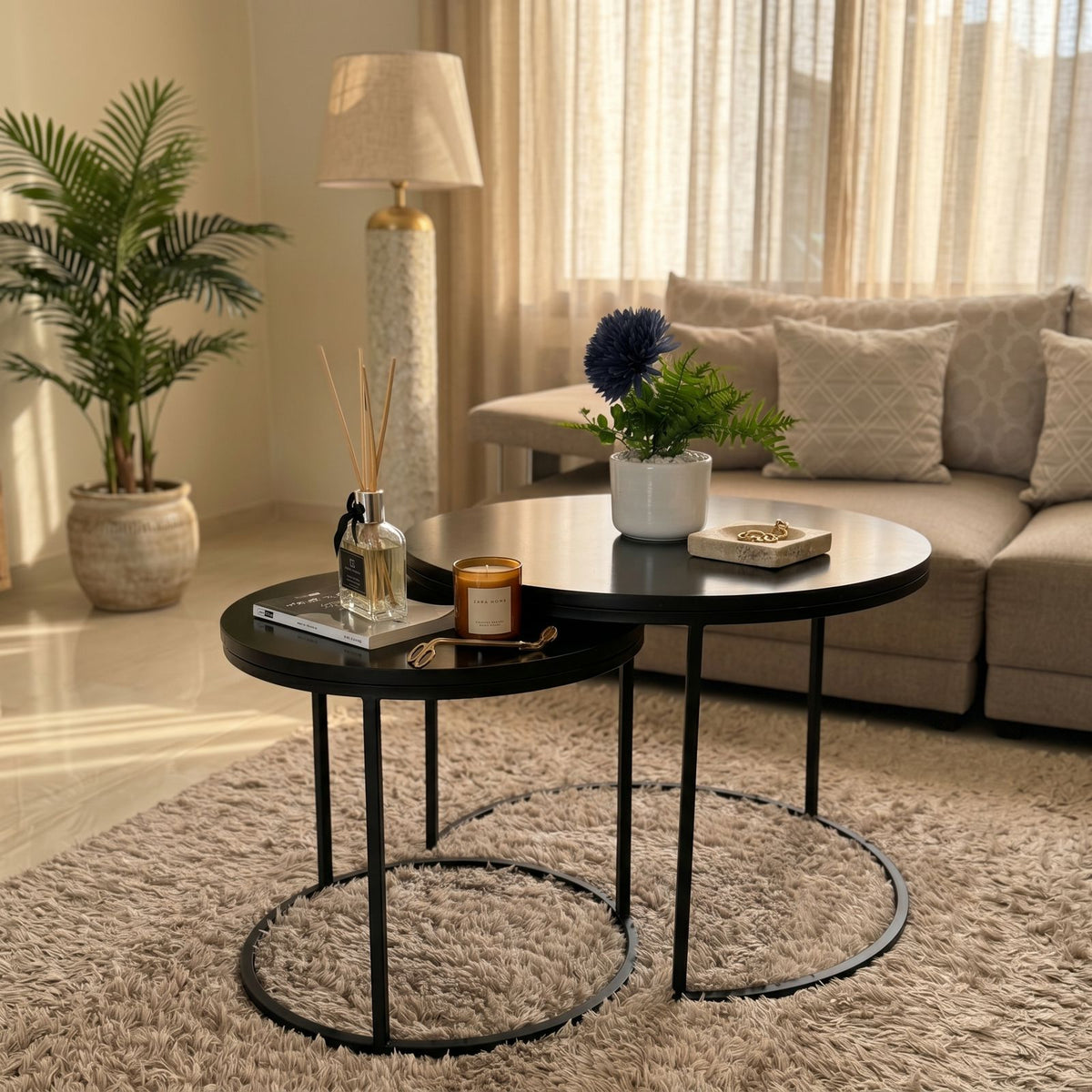 Ensemble tables gigognes noyer – vue 3