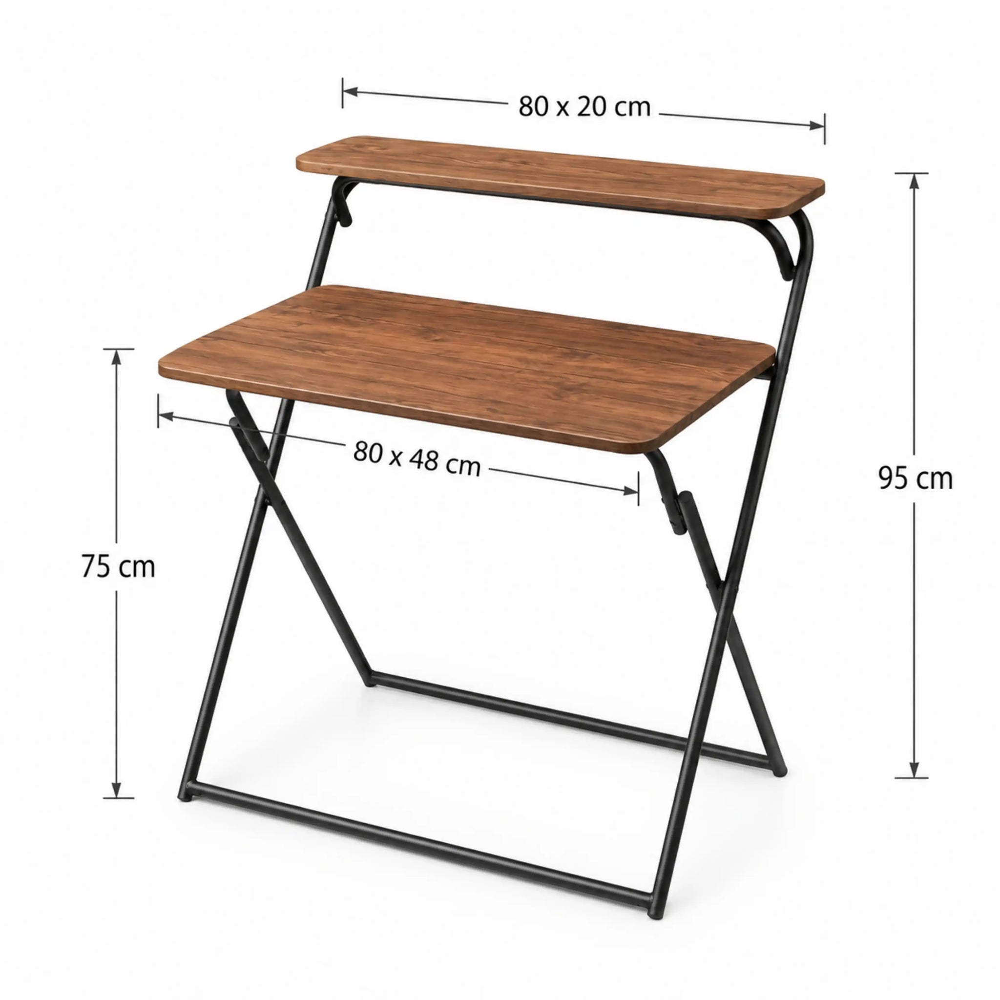 Bureau pliable effet bois noyer – vue 3