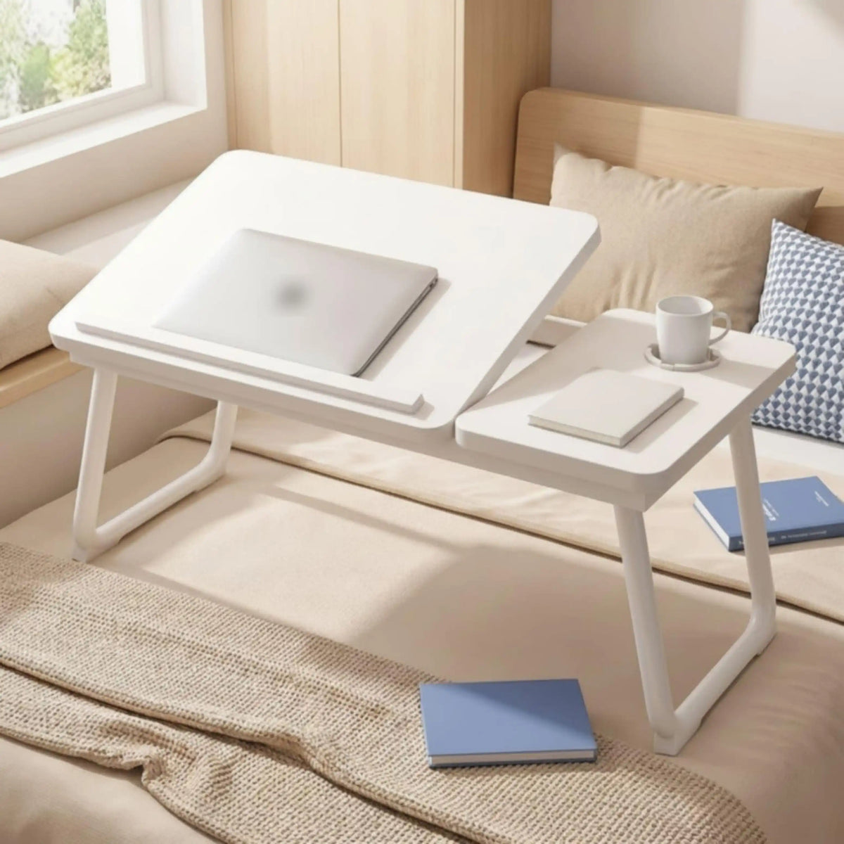 Table de Lit Inclinable pour Ordinateur – Blanc