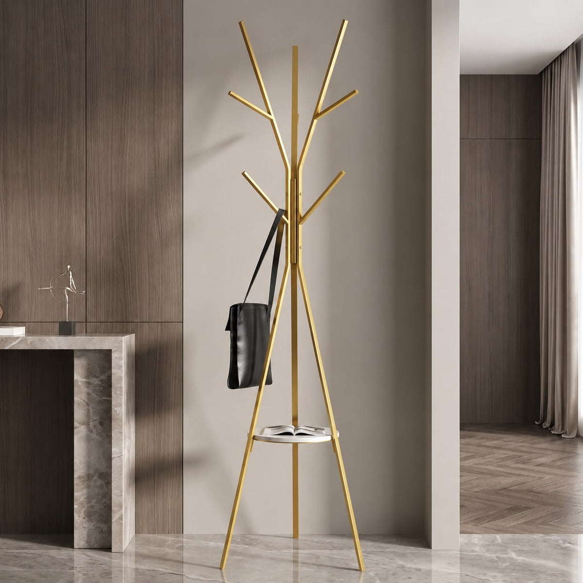 Porte-manteau design arbre en métal 175 × 45 cm