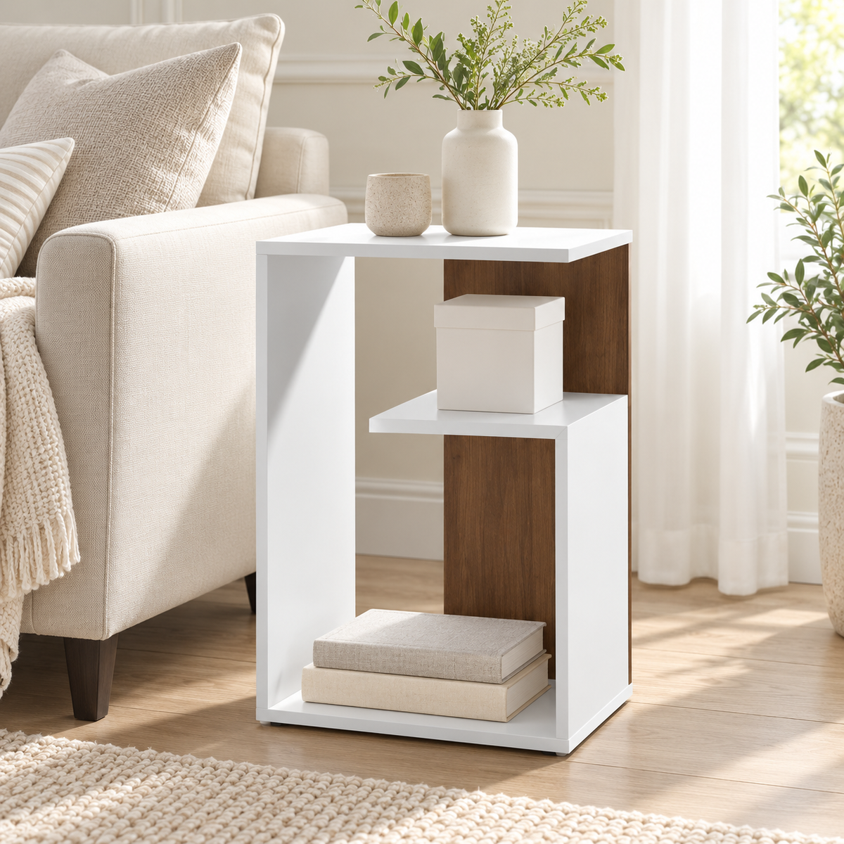 Table d’appoint forme G design moderne et compact