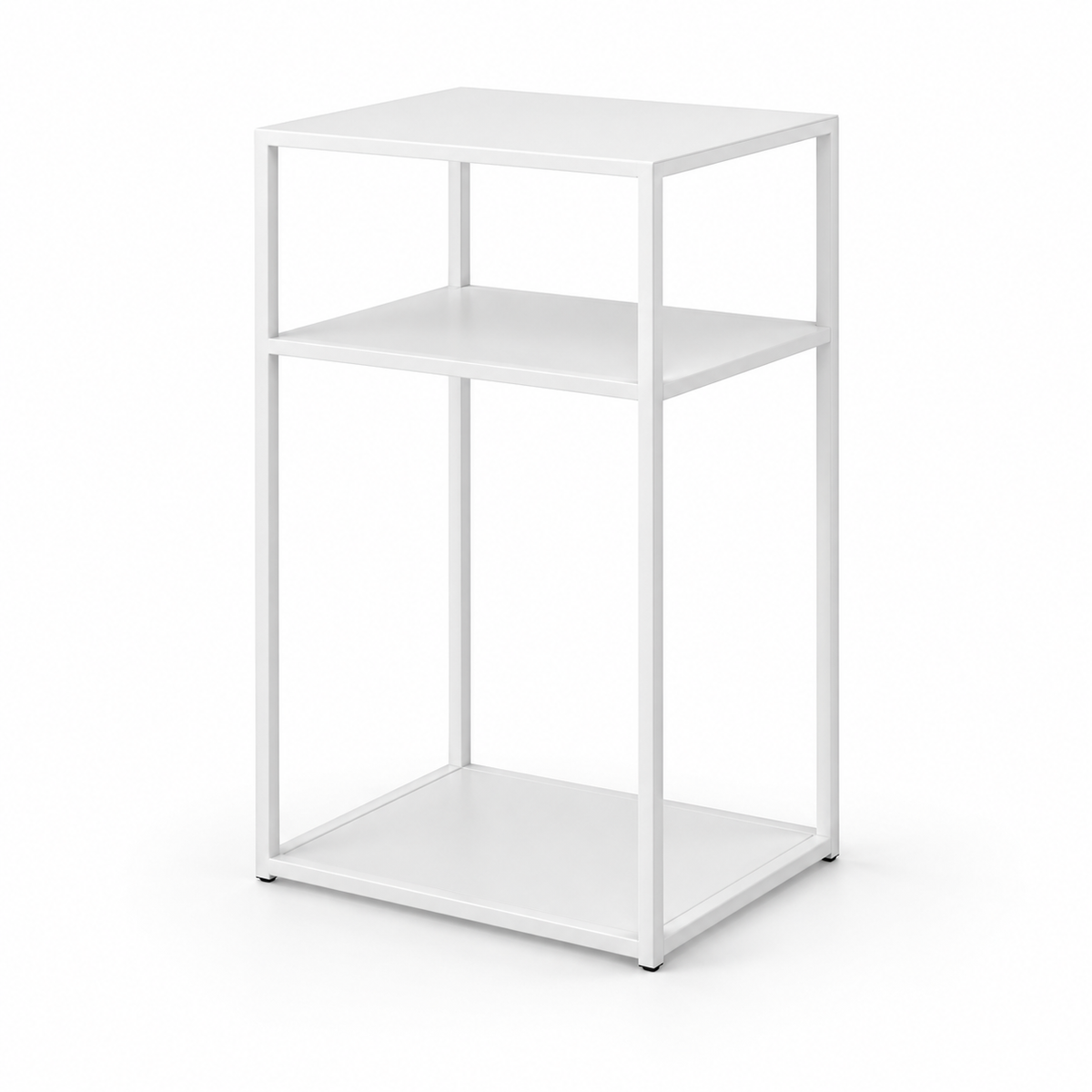 Table d’appoint Venice blanche, vue isolée sur fond blanc — visuel retouché