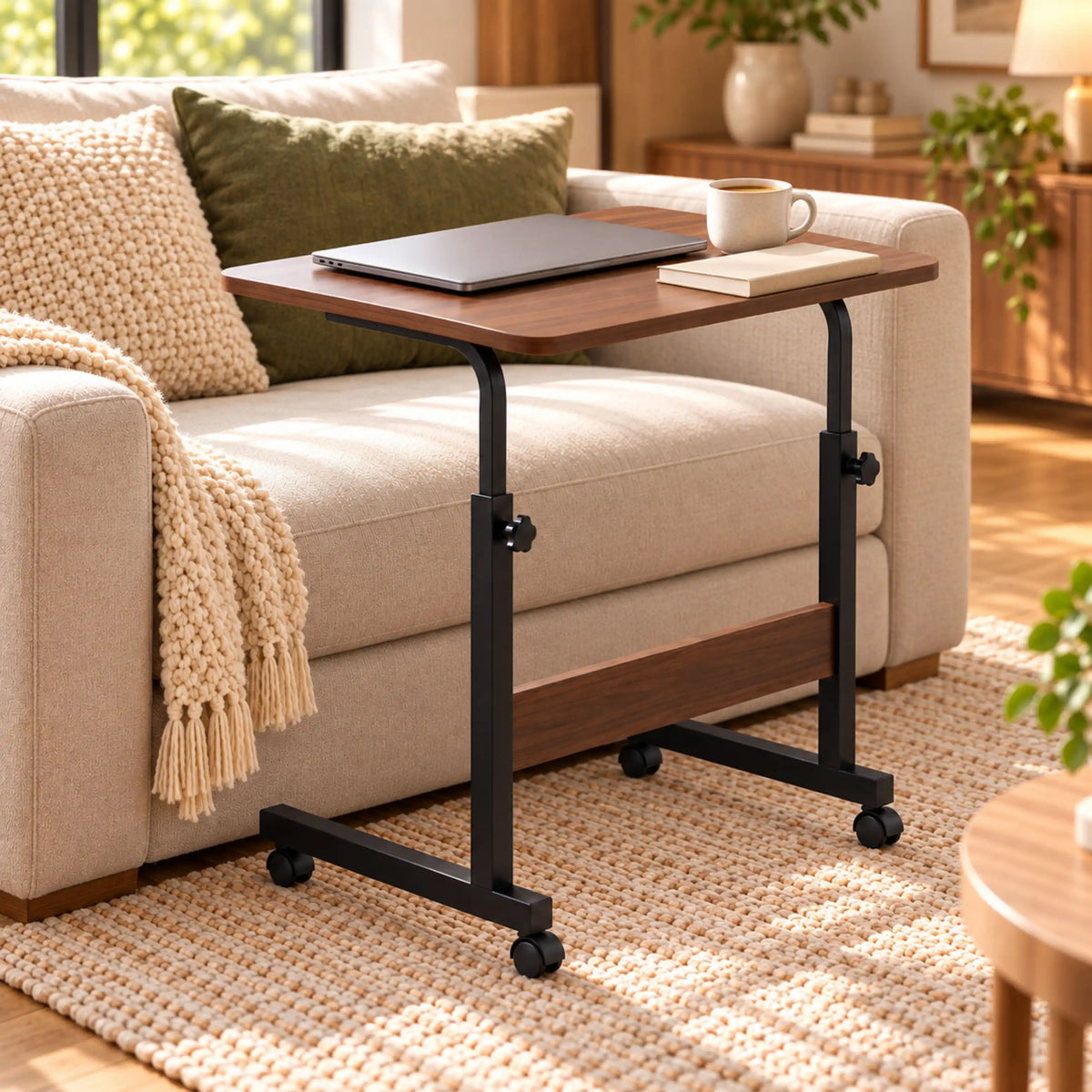 Table Multifonction Mobile 60x40 cm – Hauteur Réglable