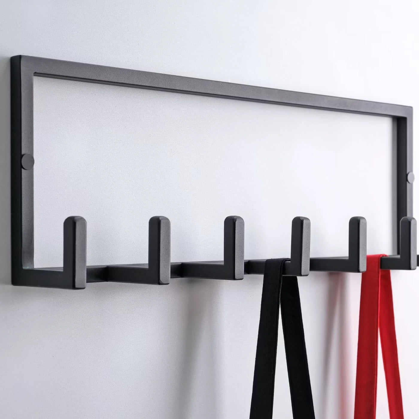 Porte Manteau Mural 6 Crochets Metal Epoxy Noir