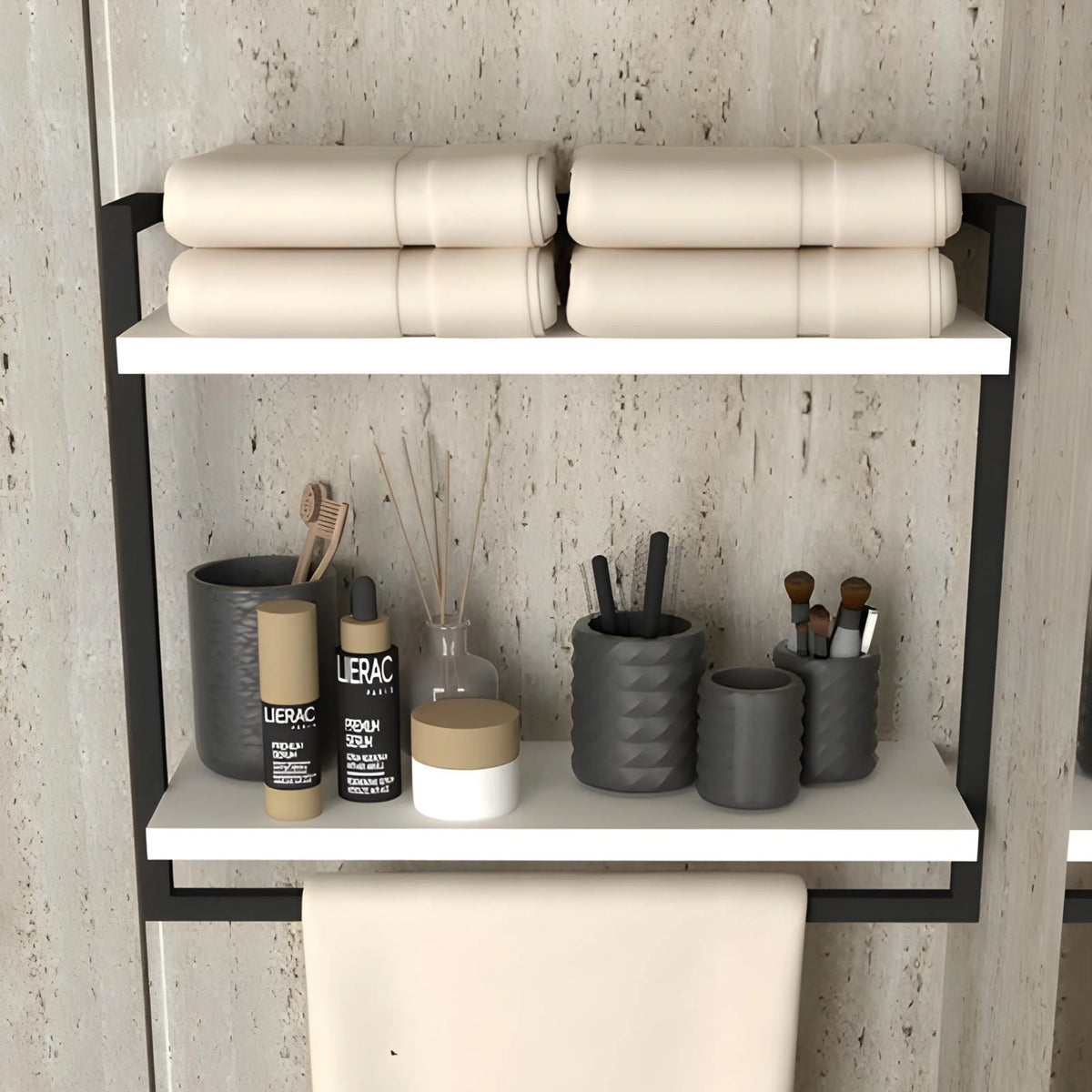 Etagere Murale ALTO (Noir/Blanc)  pour Salle de Bain