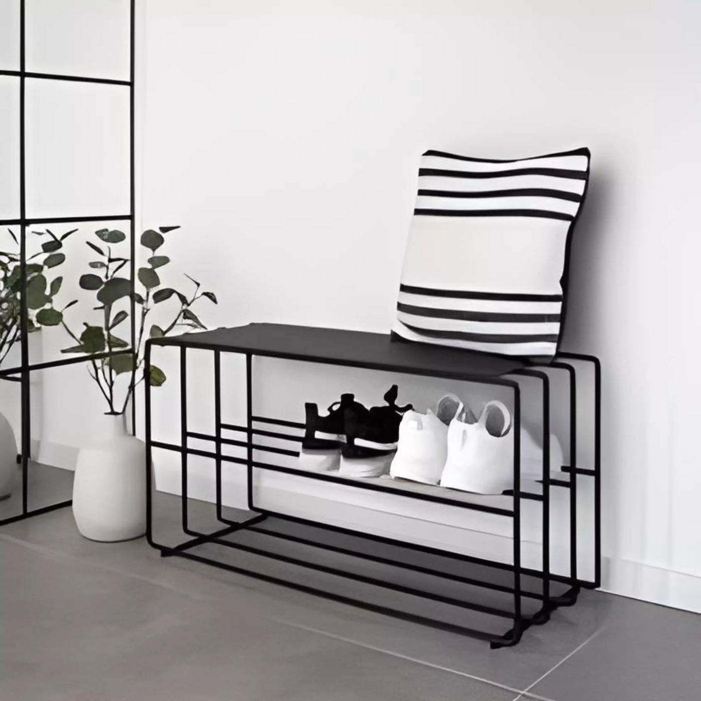 Porte chaussures Metal Noir