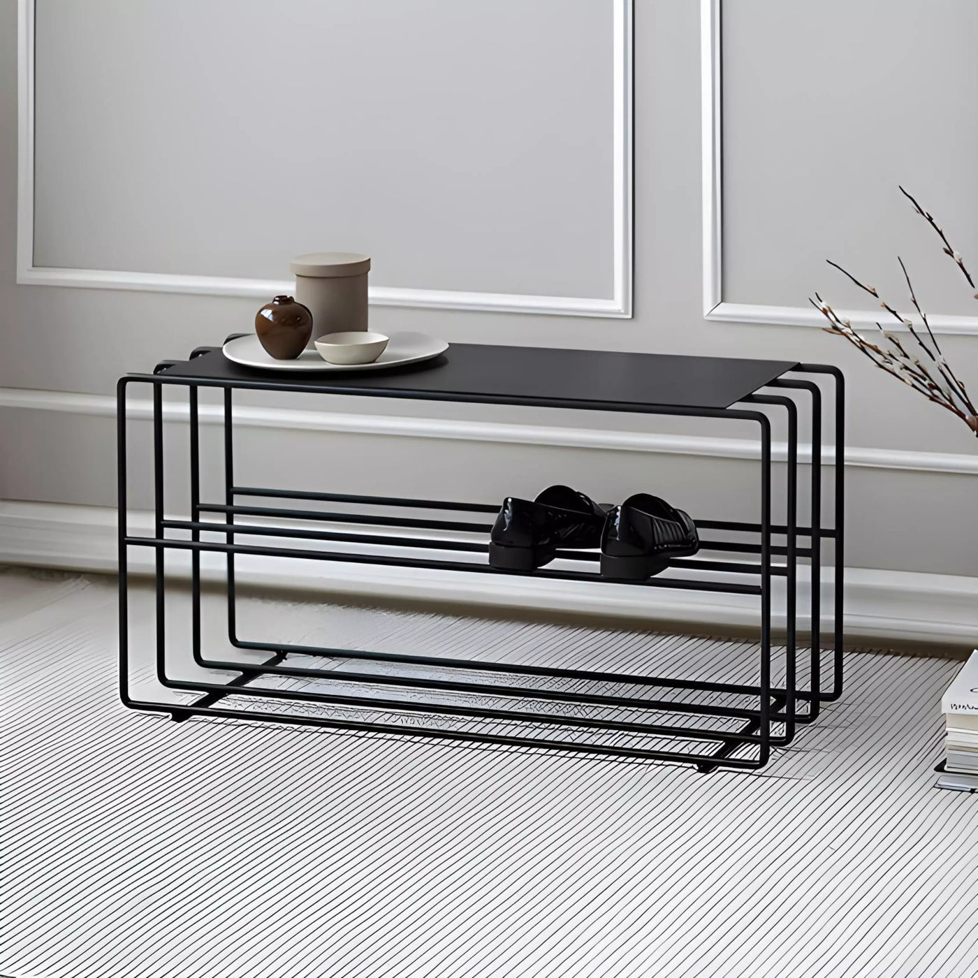 Porte chaussures Metal Noir